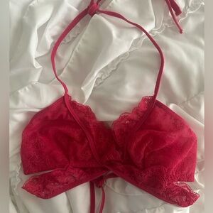 NWOT Venus Sexy Dark Pink Lace Wrap Around Lingerie Bra Size Small/Medium